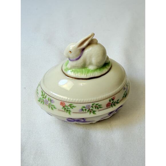 Lenox The Rabbit Easter Egg 1994 Trinket Box Limited Edition - Picture 3 of 6